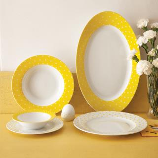 سرویس چینی زرین طرح اسپاتی زرد 28 پارچه (درجه یک)