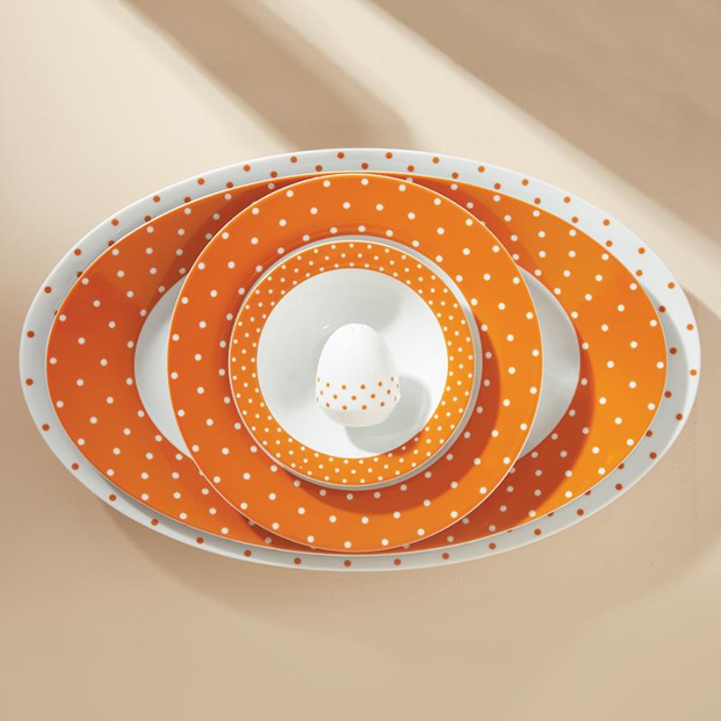 سرویس چینی زرین طرح اسپاتی نارنجی 28 پارچه (عالی)