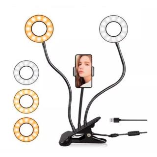 رینگ لایت سه شاخه کلیپسی موبایل