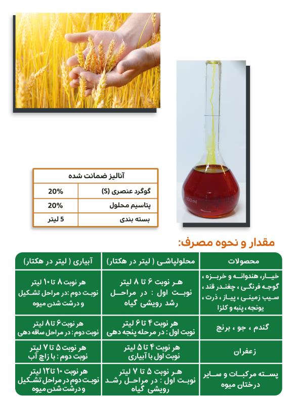 گوگرد مایع پتاسه