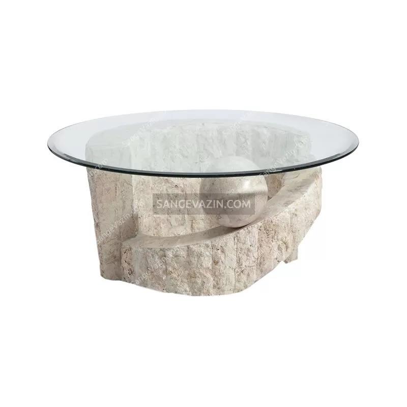 میز پایه سنگی صدف