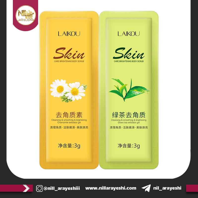 اسکراب بدن ساشه ای دوقلو چای سبز و بابونه لایکو کد lk87319