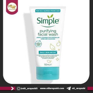 ژل شستشو صورت تیوپی سیمپل مناسب پوست چرب