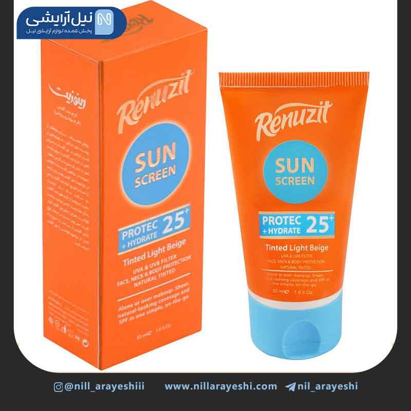 کرم ضد آفتاب بژ روشن رینوزیت 50 میل spf25