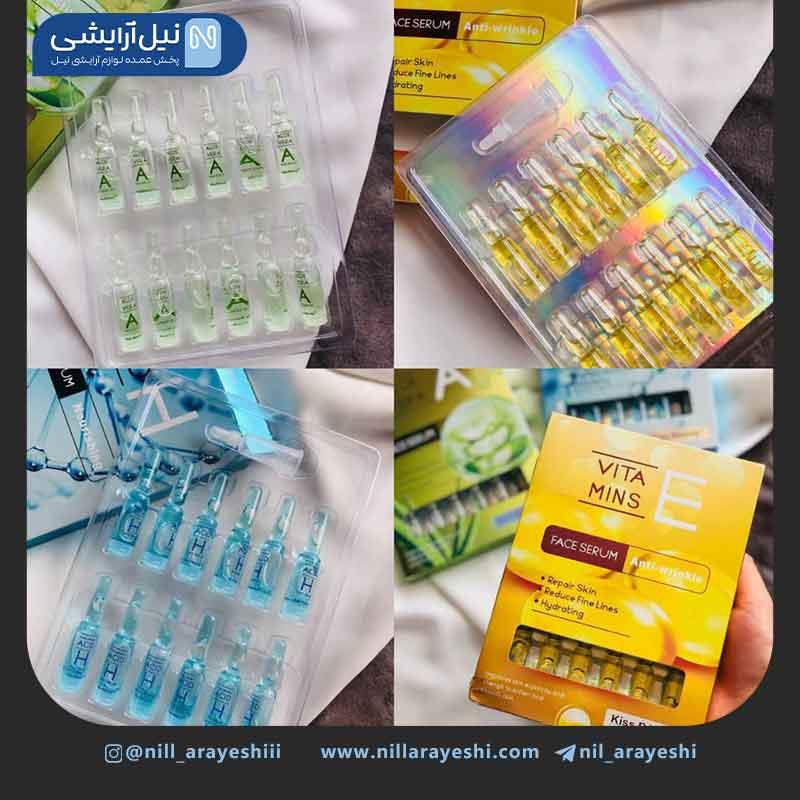 پک ویال آمپولی مالشی صورت 12 عددی کیس بیوتی