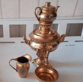 ست سماور قدیمی برنجی