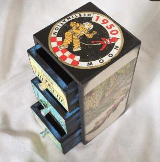 جعبه چوبی سه طبقه دکوپاژ