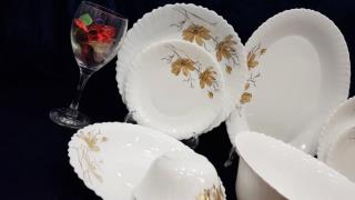 سرویس 6 نفره ارکوپال قالب گرد طرح ژالین طلایی