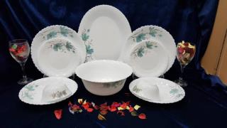 سرویس 6 نفره ارکوپال قالب گرد طرح ژالین سبز