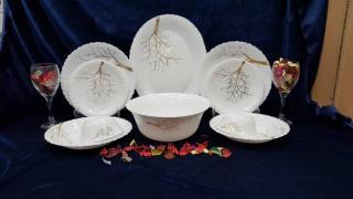 سرویس 6 نفره ارکوپال قالب گرد طرح درخت  طلا