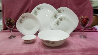 سرویس 6 نفره ارکوپال قالب مربع کلاسیک طرح ژالین طوسی