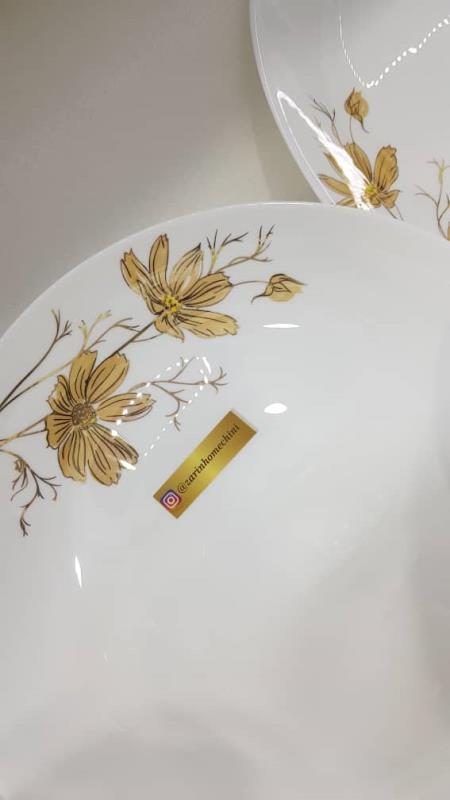 سرویس 6 نفره ارکوپال قالب گرد کلاسیک ژالین طلا عسلی