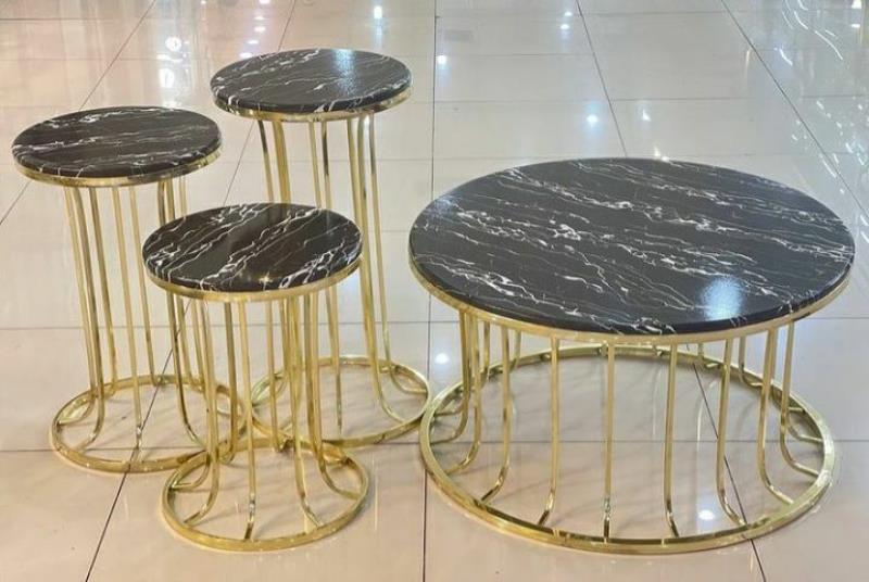 ست میز و عسلی سنگ طبیعی مدل ستونی
