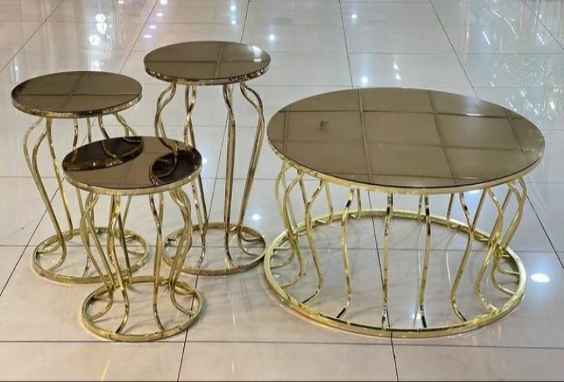 ست میز و عسلی آینه ای مدل گلدانی