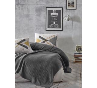 ست روتختی پیکه کاتن باکس مدل Bond طرح Trigon رنگ Antrasit