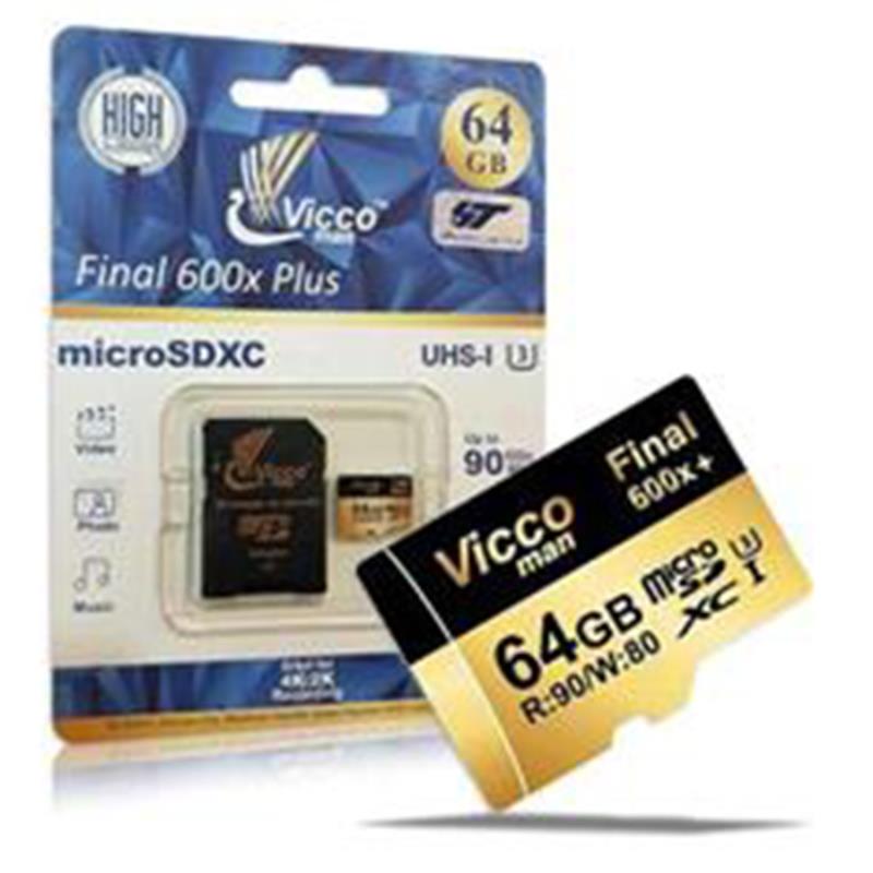 کارت حافظه microSDXC ویکومن مدل 600x plus ظرفیت 64 گیگابایت