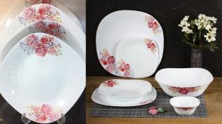 سرویس آرکوپال مربع ۲۶پارچه طرح الناز صورتی