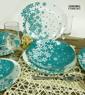 سرویس غذاخوری 26 پارچه آذین اوپال طرح هانا سبز  کد۸۱۲