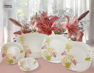 سرویس غذاخوری 25 پارچه طرح باتر فلای سفید کد 600