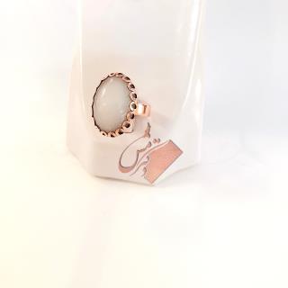 انگشتر مس وسنگ سفید