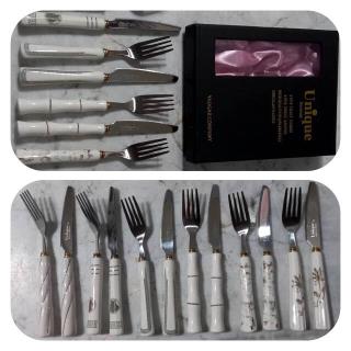 کارد و چنگال دسته سرامیکی یونیک