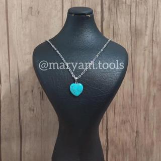 گردنبند سنگ فیروزه مدل قلب