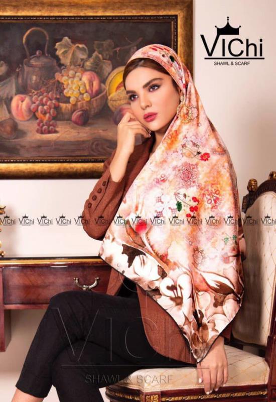 روسری نخی جذاب دور ساتن ابریشم