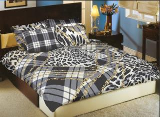 ست لحاف روتختی دونفره 4 تکه رزین تاژ طرح شانل Chanel ساتن