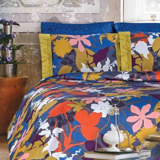 ست لحاف روتختی دونفره 4 تکه رزین تاژ طرح اسکارلت Scarlet ساتن