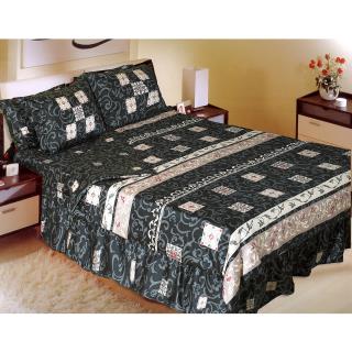 ست لحاف روتختی دونفره 4 تکه رزین تاژ طرح امپریال Imperial ساتن