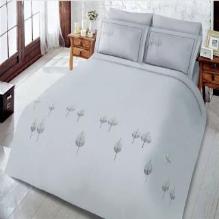 ست لحاف کاور دونفره 7 تکه گلدوزی طرح کاج طوسی روشن رانفرس