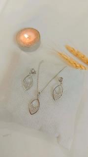 نیم ست نقره طرح بیضی ( ماهی )