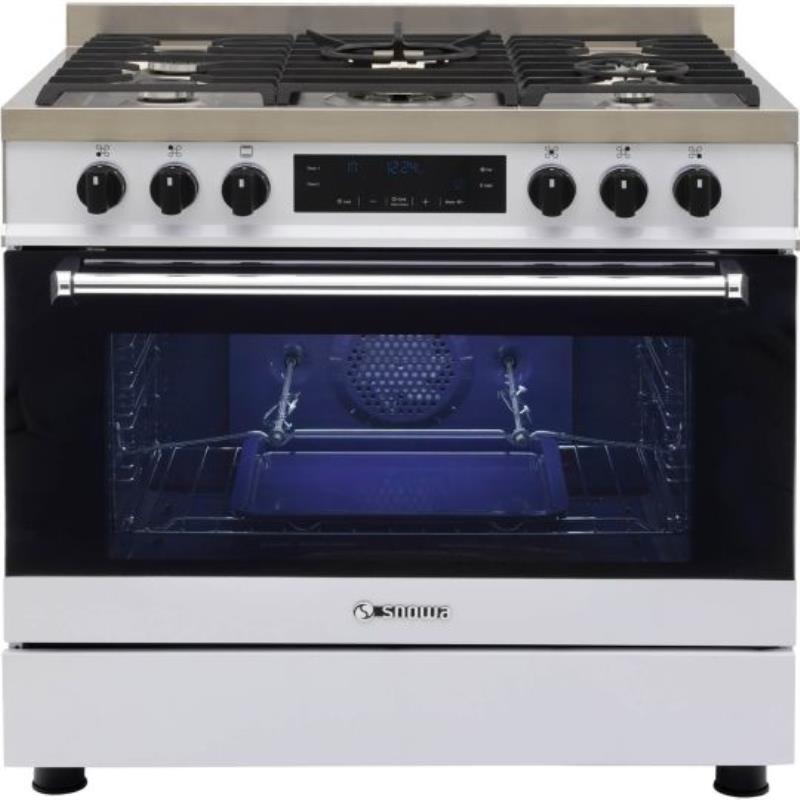 اجاق گاز 5 شعله فر دار سفید والنتینو دیجیتال SGC5-6112N