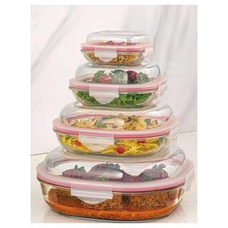 ست ظرف شیشه ای سرو و نگهداری ۸ پارچه لیمون