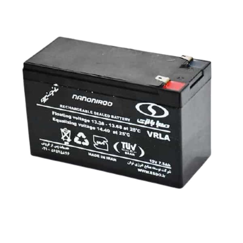 باتری سیلد اسید قابل شارژ 12 ولت 7.5 آمپرساعت صبا باتری