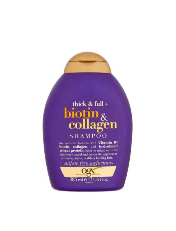 شامپو مو او جی ایکس مدل Biotin & Collagen حجم 385 میلی لیتر