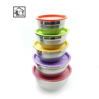 کاسه استیل بدنه استیل درب دار رنگی