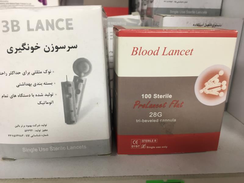 سوزن لنست تست قند خون دو پر گیج 28 3B LANCE