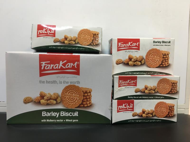بیسکویت با آرد جو،شیرین با شهد توت وجوانه گندم (رژیمی) 500 گرمی
