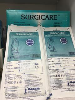 دستکش جراحی پودر دار Surgicare در سایز 7/8 و 8 و 7