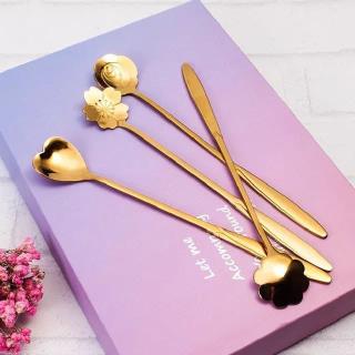 قاشق شربت ۶عددی گل طلایی و رزگلد جور