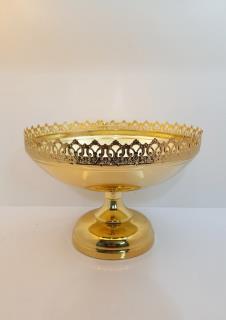 میوه خوری تک پایه نیم گودطرح خودنویسی طلایی کد 20364