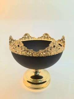 کاسه طرح تاجی ترکیبی طلایی مشکی
