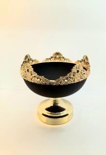 کاسه طرح تاجی ترکیبی طلایی مشکی