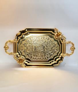 سینی طرح پله ای غنچه طلایی 20569