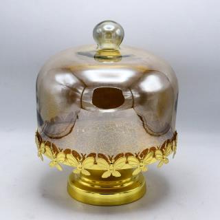 کاپ کیک طرح پروانه طلایی شیشه pvd کد 20833