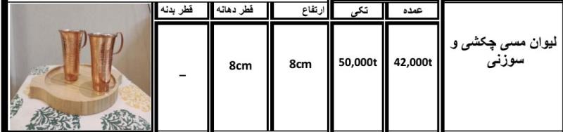 لیوان مسی چکشی و سوزنی