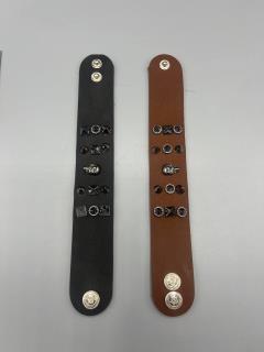 دستبند چرمی اسکلتی