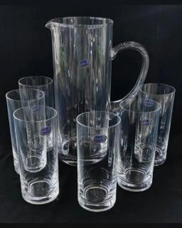 پارچ و لیوان کریستال مدل استوانهای