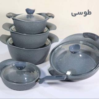 سرویس قابلمه ۱۲پارچه چدن گرانیت دلفینو